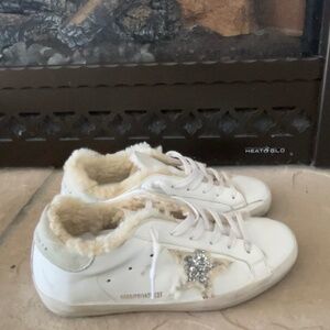 Golden goose fur sneakers